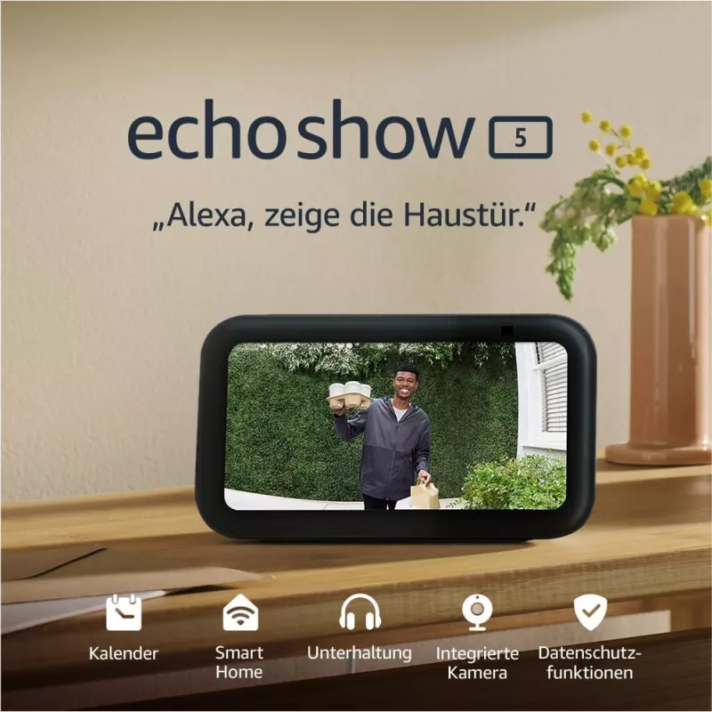 Amazon Echo Show 5 (3.ª geração) ecrã inteligente com Alexa, preto