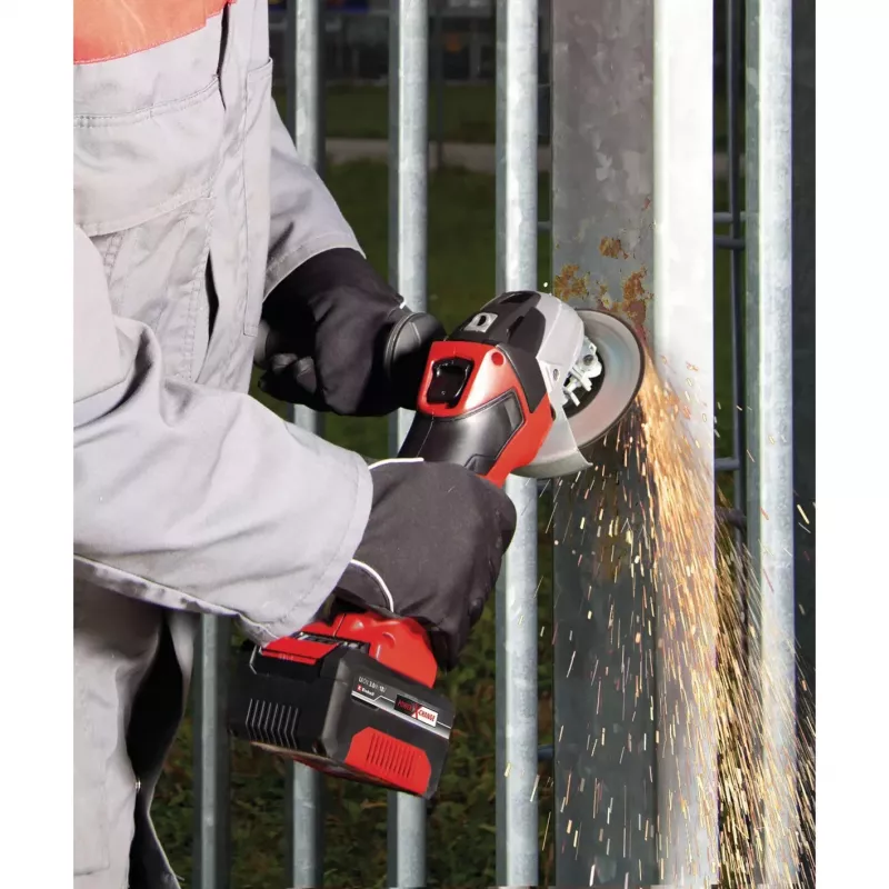 Rebarbadora sem fio Einhell TE-AG 18/115 Li Kit — disco de 115 mm, 18 V Li-Ion, 8500 rpm, 1,65 kg