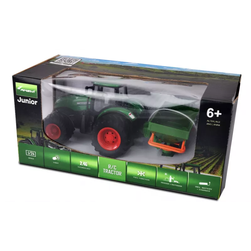 Trator Amewi 22639 motor elétrico 1:24 a partir de 6 anos