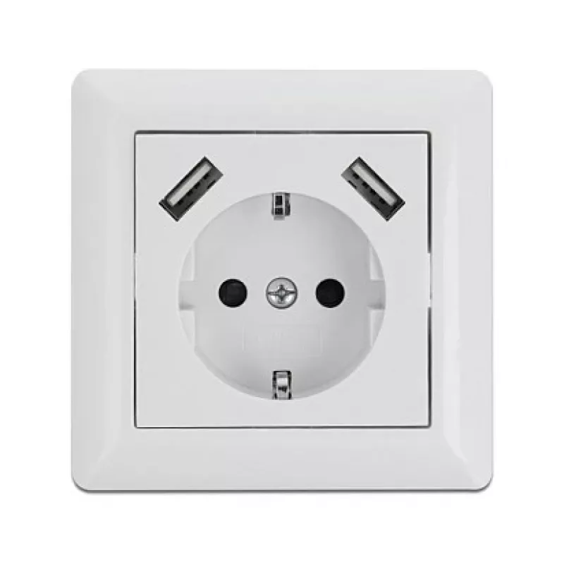 Tomada 2 x USB + CEE 7/3 DeLOCK 11473