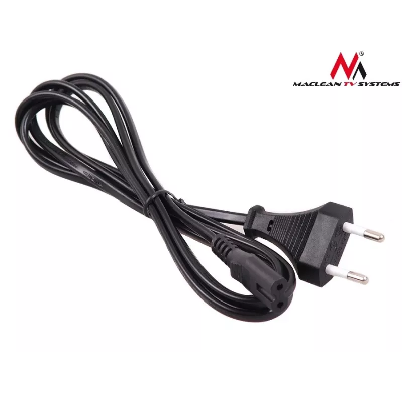 Maclean MCTV-809 Cabo de alimentação de ficha EU para Figure-8 (C7), 1,5 m