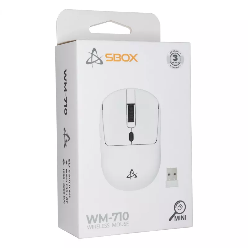 Rato SBOX WM-710 branco interface sem fios