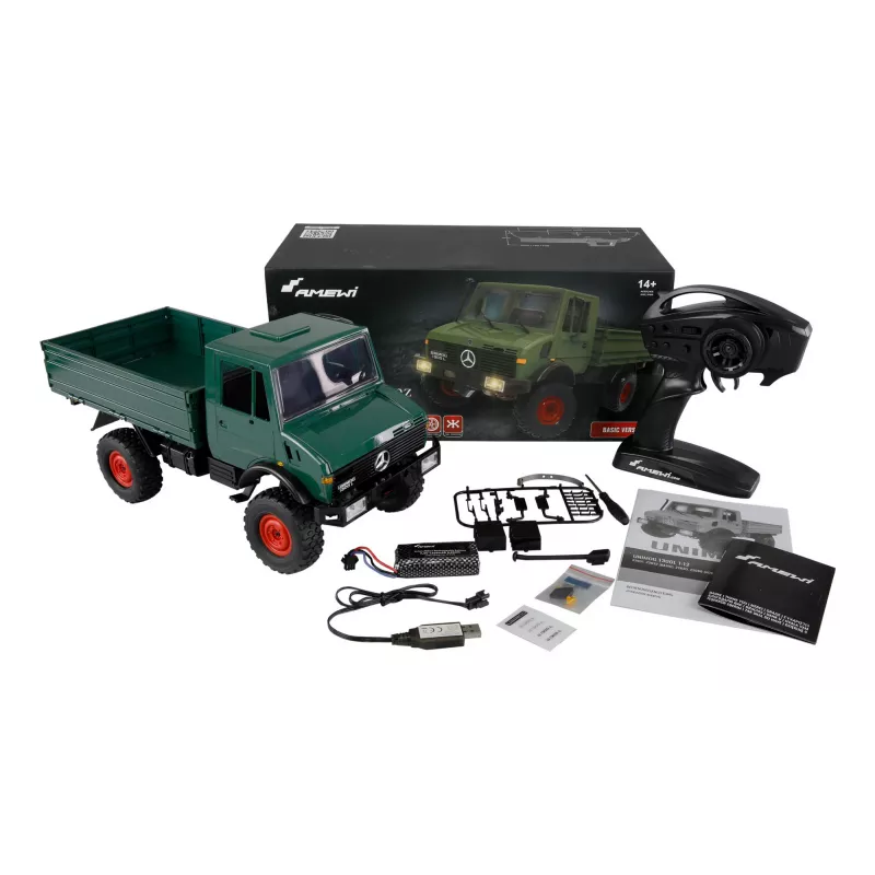Carro RC Amewi Mercedes-Benz Unimog escala 1:12 4WD, verde
