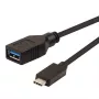 Adaptador de cabo USB ROLINE USB 3.1, USB Type-C - A, Macho/Fêmea, OTG, preto, 0,15 m (11.02.9030)