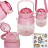 Garrafa de água Extralink garrafa escolar com palhinha e alça 1 L rosa