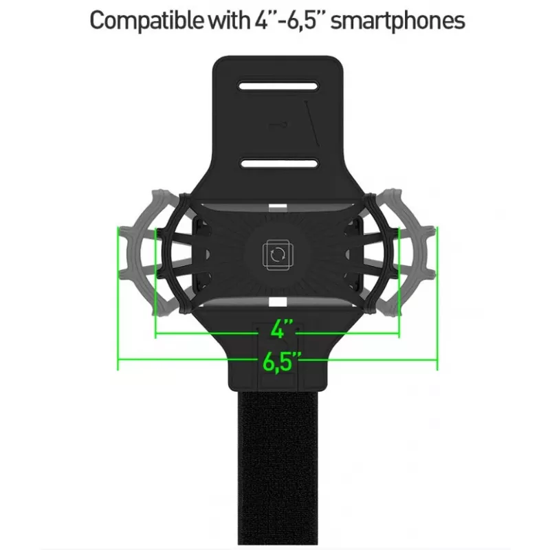 Braçadeira desportiva Tellur A100 para smartphone, preta, ajustável, tamanho universal