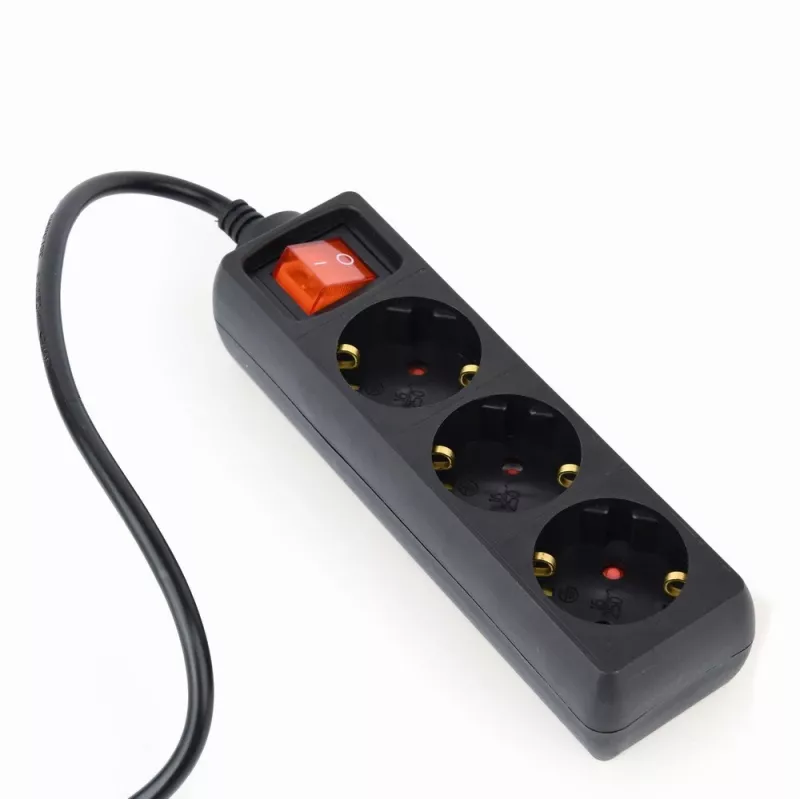 Extensão de alimentação Gembird EG-PSU3-01 0,6 m 3 saídas AC interior preto