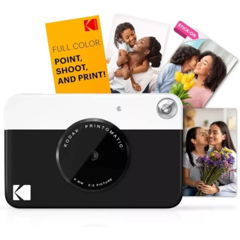 Máquina fotográfica instantânea Kodak PRINTOMATIC, 2x3 polegadas, preto