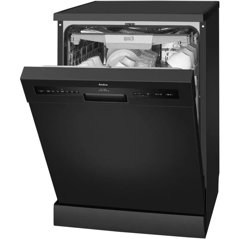 Máquina de lavar loiça de instalação livre AMICA MV 637 DCB — 14 conjuntos, tamanho grande 60 cm, motor inverter, 7 programas, 44 dB
