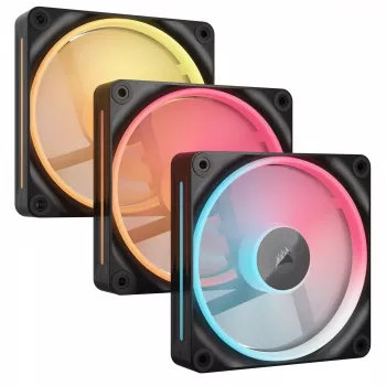 Ventoinha de caixa CORSAIR iCUE LINK LX120-R ARGB Reverse Blade 120mm – pack de 3 – preta