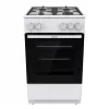 Fogão a gás independente com forno Gorenje GG5A10WFFM — placa de 4 bicos, forno de 70 l, superfície esmaltada, branco