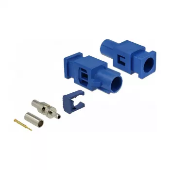 Ficha coaxial DELOCK 89757 FAKRA C macho, contactos dourados, 9,4×25,6×7,4 mm