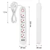 Extensão elétrica MACLEAN MCE395 W — 5 tomadas, 3× USB A, 110–240 V AC, 2,1 A USB, máx. 2500 W, branco, cabo de 1,5 m