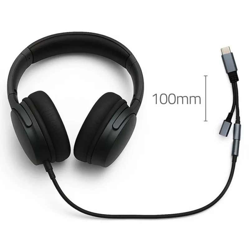 Adaptador 2 em 1 USB-C para USB-C e jack de 3,5 mm PD 15W