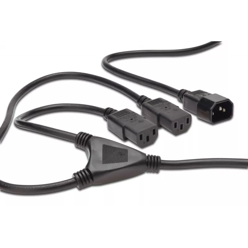 Digitus ASSMANN - Distribuidor de energia (250 V CA) - IEC 320 EN 60320 C14 - IEC 320 EN 60320 C13 - 1.7 m - moldado - Preto (AK-440400-017-S)