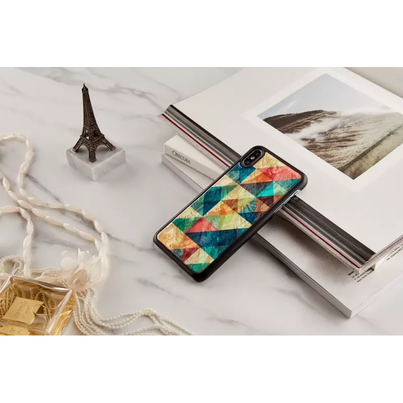 Capa para telemóvel iKins para iPhone XS Max — padrão de mosaico, preta