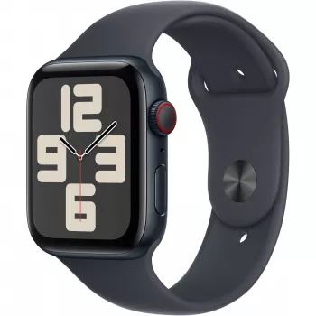Apple Watch SE GPS + Cellular 44mm caixa de alumínio meia-noite com pulseira desportiva meia-noite – M/L (MXGM3QF/A)