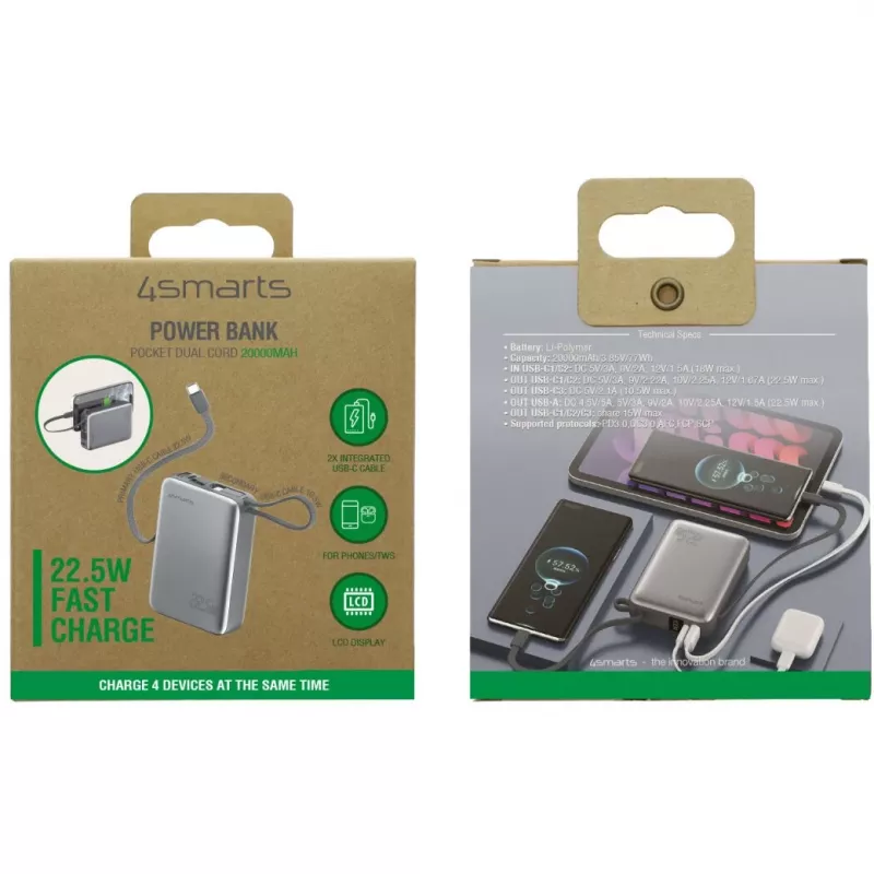 Powerbank portátil 4smarts 541626 20000 mAh