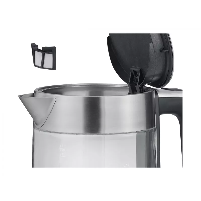 Chaleira Severin 1,7 l 2200 W preto aço inoxidável transparente
