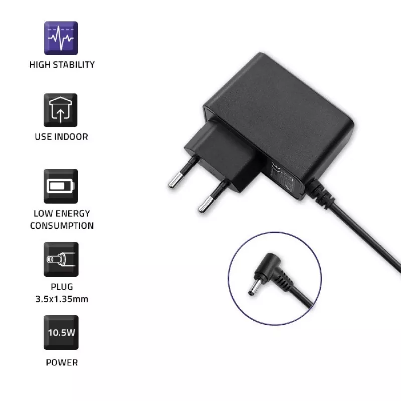 Fonte de alimentação Qoltec tipo de ficha 10,5W 5V 2,1A 3,5*1,35