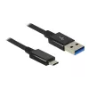 DeLOCK Premium - Cabo USB - USB Type-C de 24 pinos (macho) - para - USB Type-A de 9 pinos (macho) - 1,0 m (USB 3.1 Gen2) - preto (83983)
