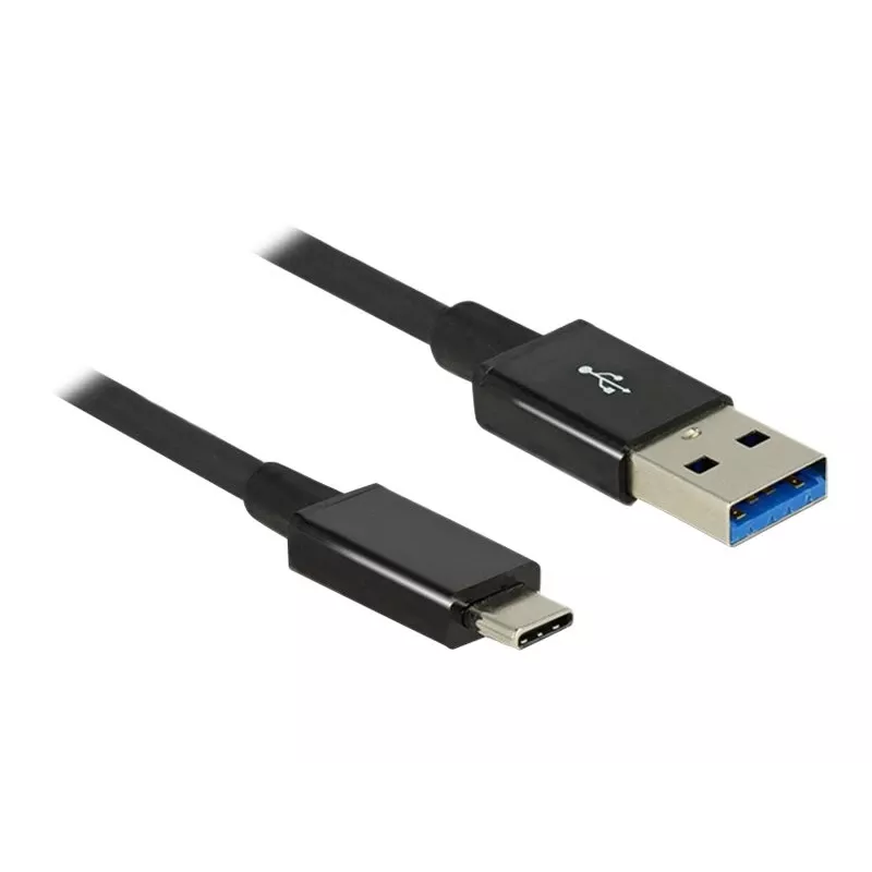 DeLOCK Premium - Cabo USB - USB Type-C de 24 pinos (macho) - para - USB Type-A de 9 pinos (macho) - 1,0 m (USB 3.1 Gen2) - preto (83983)