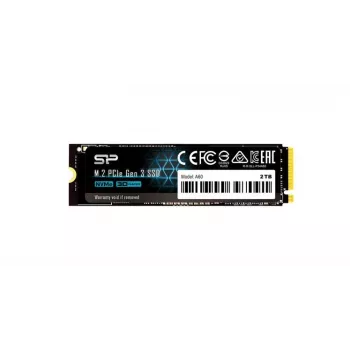 SSD M.2 NVMe Silicon Power P34A60 2 TB, PCIe 3.0 x4, leitura 2200 MB/s, escrita 1600 MB/s
