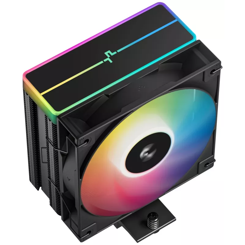 Ventoinha DeepCool AG400 BK ARGB V2 120 mm preta — ventoinha de CPU de 120 mm com rolamento hidráulico, suporte multi-socket