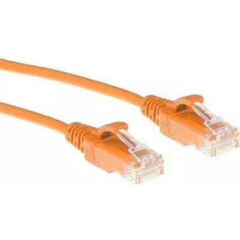 Cabo de rede ACT laranja 2 m LSZH U/UTP CAT6 Datacenter Slimline com fichas RJ45