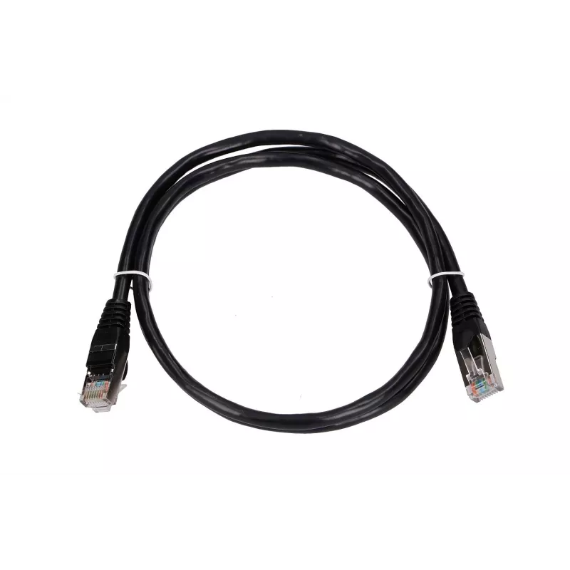 Cabo de patch LAN Extralink Cat5e FTP 1 m, F/UTP blindado, RJ-45 para RJ-45, preto