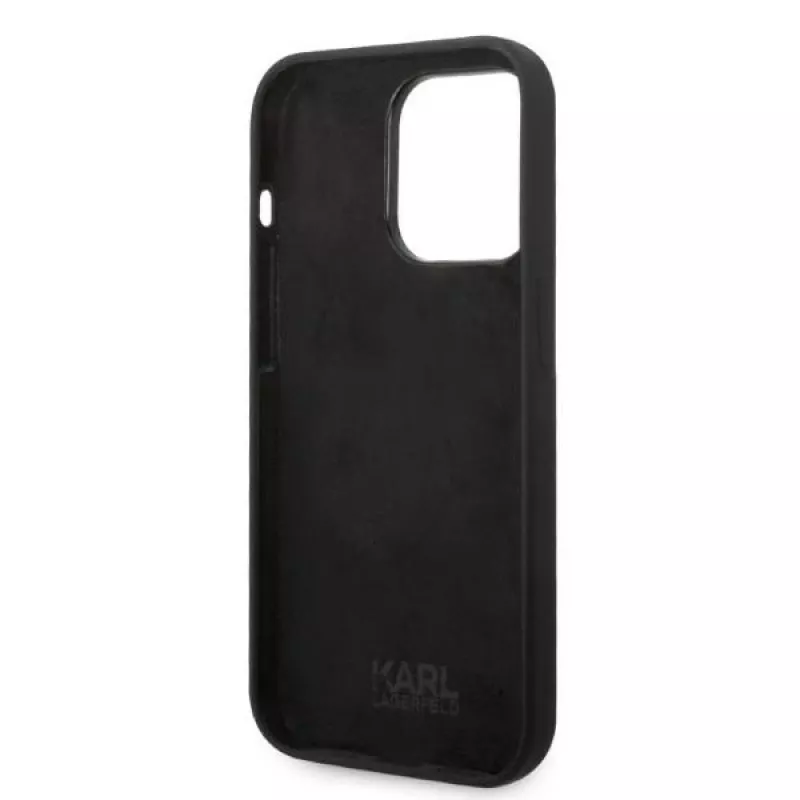 Capa Soft Cover Silicone RSG preta Karl Lagerfeld para Apple iPhone 14 Pro KLHCP14LSRSGRCK