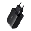 Carregador rápido compacto Baseus, 3x USB, 17 W (Preto)