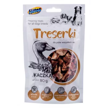 Guloseimas de treino para cães Hilton Treaning Treats Duck 80 g – snacks de treino macios com sabor a pato