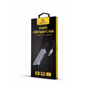 Hub 4 portas USB-C, 3x USB 2.0, USB 3.1