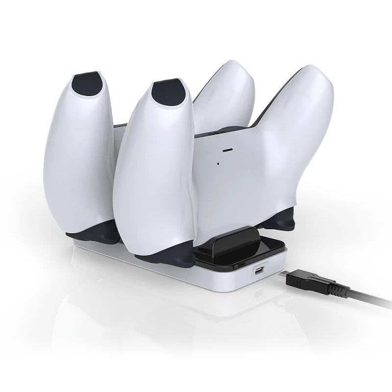 Estação de carregamento SUBSONIC SA5608 para comando PlayStation 5 com dois lugares de carregamento rápido e indicadores LED