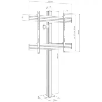 Hagor CPS FLOOR-WALL BOLT-DOWN 1x 75 – 86 polegadas preto capacidade 50 kg