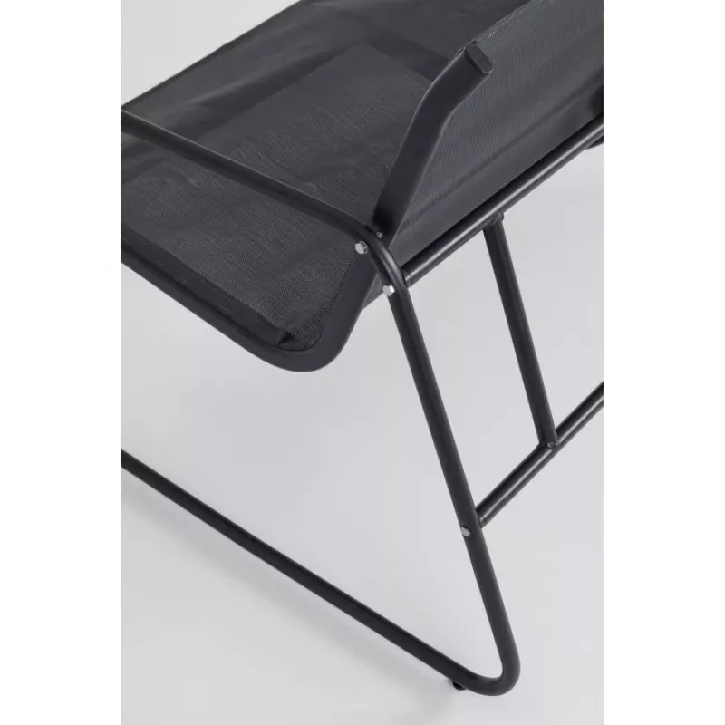 Conjunto de mobiliário de jardim Extralink BLACK FOREST têxtil duas cadeiras + espreguiçadeira + mesa dobrável preto L-0358 conjunto de mobiliário de exterior