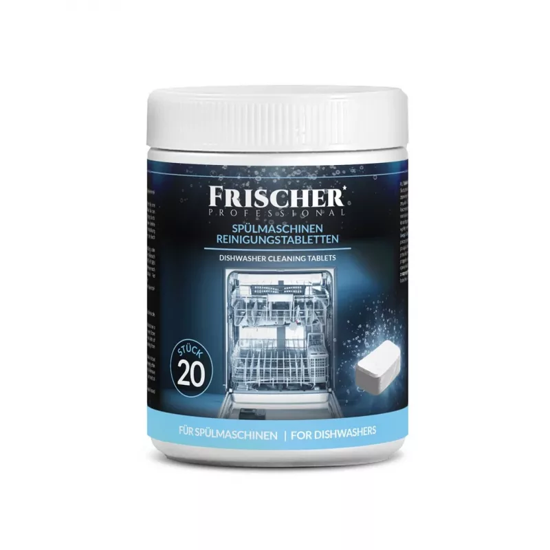 Pastilhas de limpeza para máquina de lavar loiça FRISCHER FR00206 20 unid. 16 g — pastilhas de limpeza e descalcificação para máquina de lavar loiça