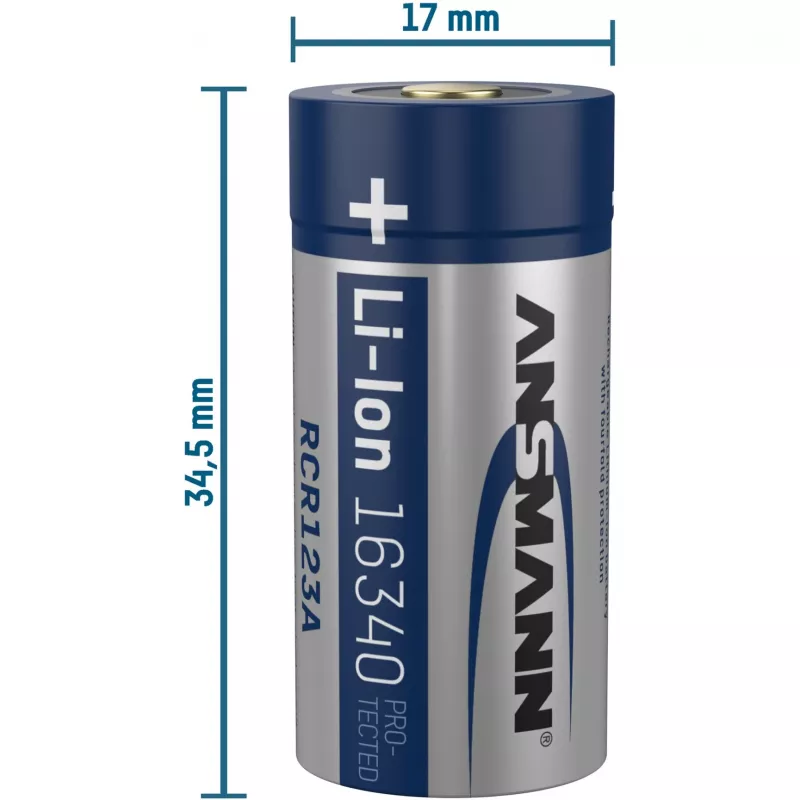 Bateria Ansmann 16340 Li-Ion 850 mAh 3,6 V entrada Micro-USB 1300-0015