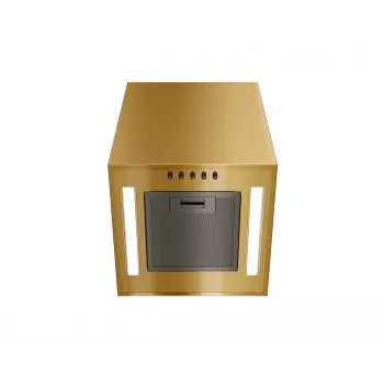 Exaustor MAAN Ponza Mini WPB 430 — Caixa em aço, brilho dourado, controlo eletrónico, telecomando, Ø300 mm, altura 400 mm