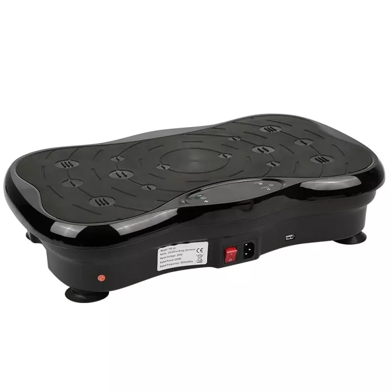 Extralink plataforma vibratória para exercício fitness Moonwalk Spinmove preto