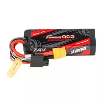 Bateria LiPo Gens ace G-Tech 2200mAh 7.4V 2S1P 60C GRP-76 Hardcase com ficha XT60