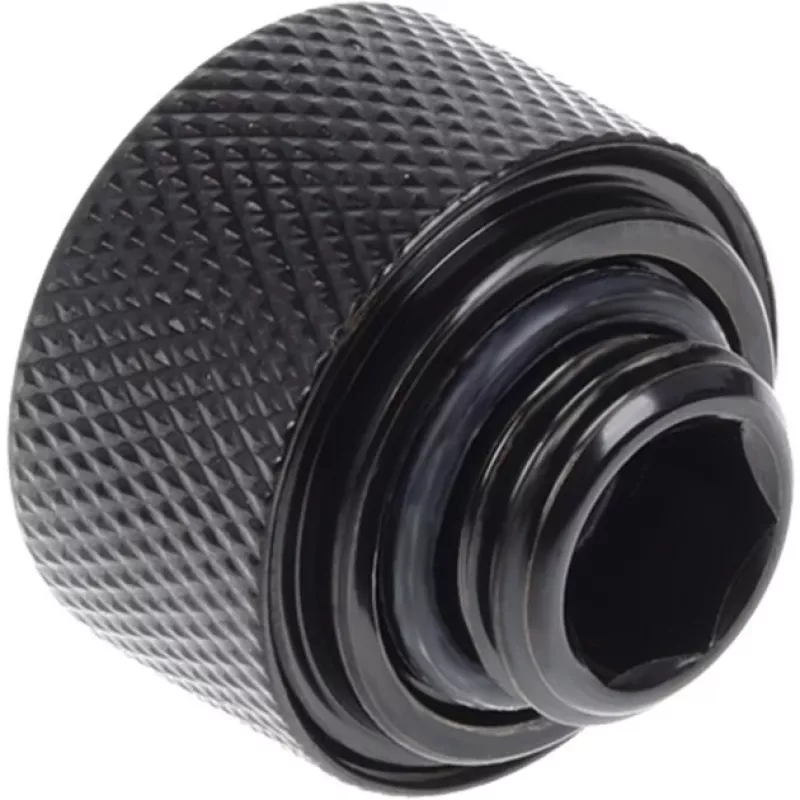 Alphacool Eiszapfen 17379 HardTube união de compressão 16 mm G1/4, Deep Black, 6 un.