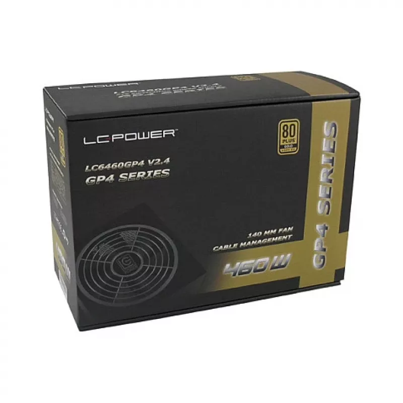 LC Power GP4 Series LC6460GP4 V2,4 - fonte de alimentação (interna) - ATX12V 2,4 - 80 PLUS Gold - 460 Watt - PFC ativo (LC6460GP4)