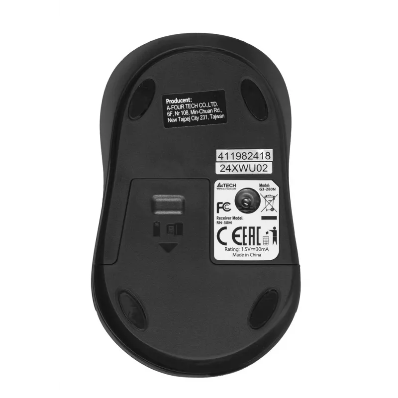 Rato A4Tech G3-280N ambidestro RF sem fios ótico 2000 DPI