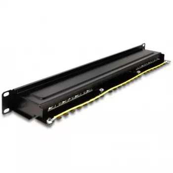 Painel de ligação DeLOCK 66876 1U Cat6a preto metal