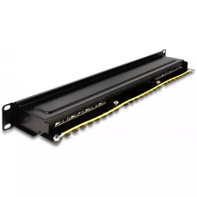 Painel de ligação DeLOCK 66876 1U Cat6a preto metal
