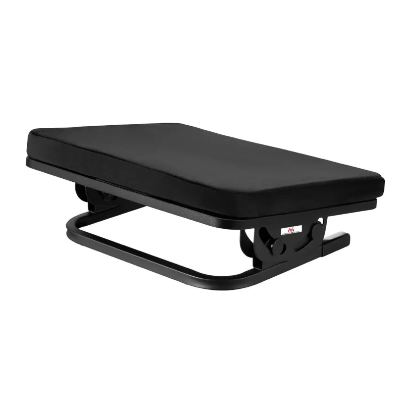 Apoio para os pés MACLEAN MC-460 apoio para os pés ergonómico acolchoado em metal, base antiderrapante, inclinação -20–20°, carga máx. 20 kg, preto