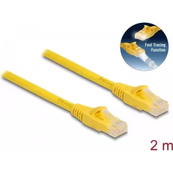 Cabo de rede DeLOCK RJ45 Cat.6A U/UTP 2 m amarelo