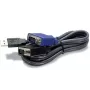 TRENDnet TK CU10 - Cabo de teclado / vídeo / rato (KVM) - USB Type A, 4 pinos, HD-15 (M) - HD-15 (M) - 3,1m - preto (TK-CU10)